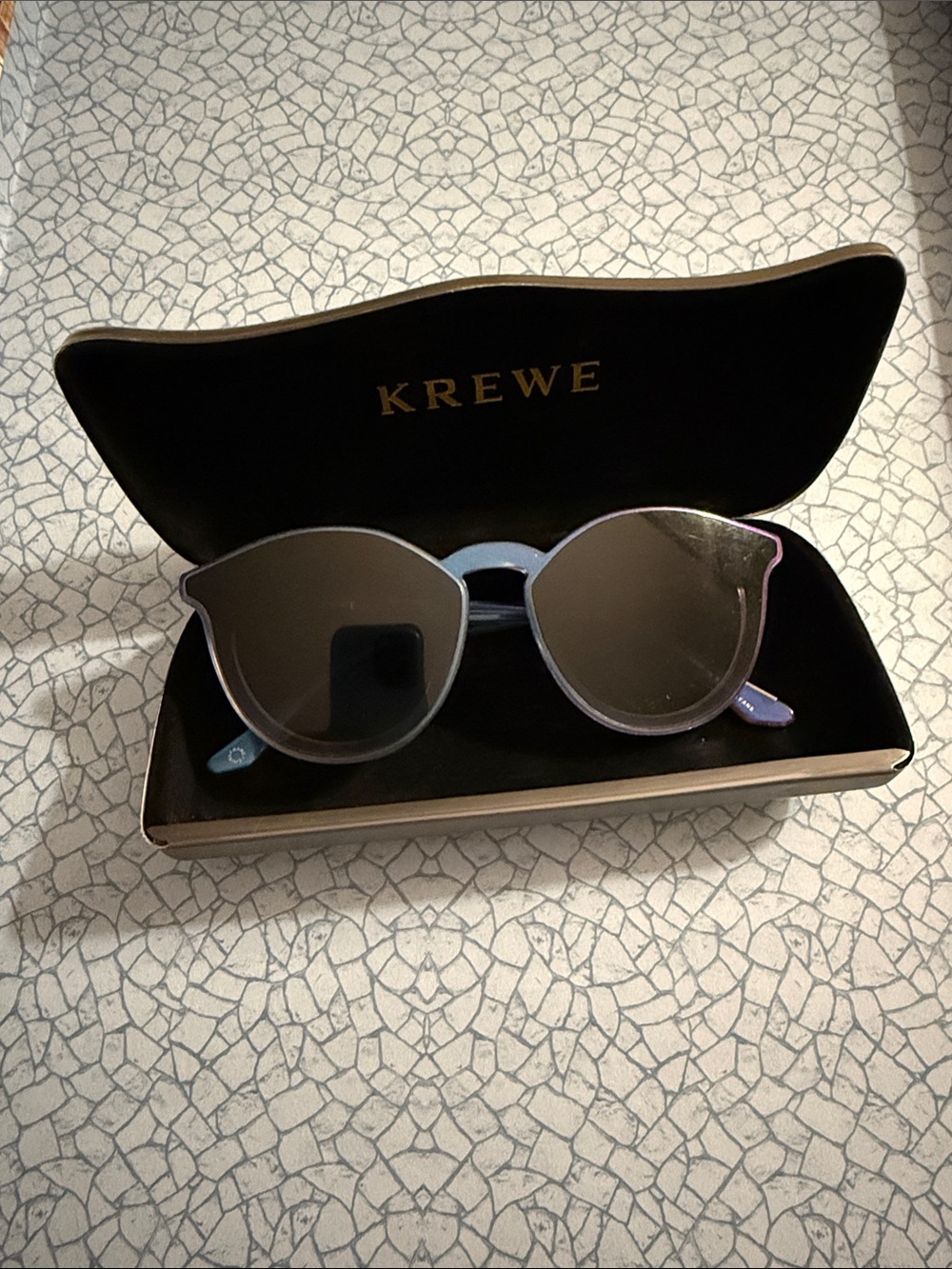 KREWE Cat Eye Sunglasses in Purple and Black